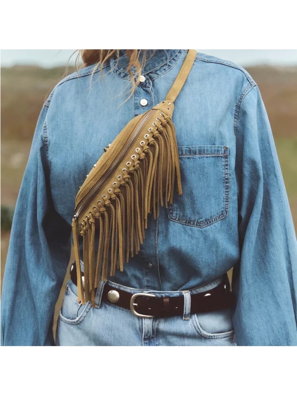 🌸Bloggers Favorite🌸 NEW ZARA FRINGED SUEDE BELT BAG
